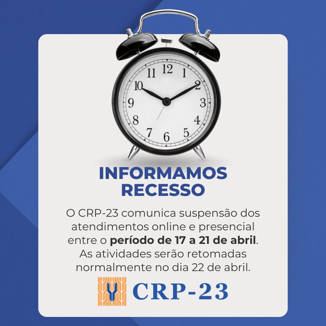 ATENÇÃO! RECESSO NO CRP-23